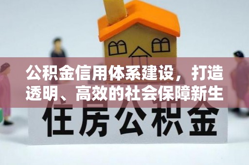 卓溪公积金信用体系建设，打造透明、高效的社会保障新生态