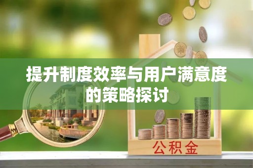 卓溪提升制度效率与用户满意度的策略探讨